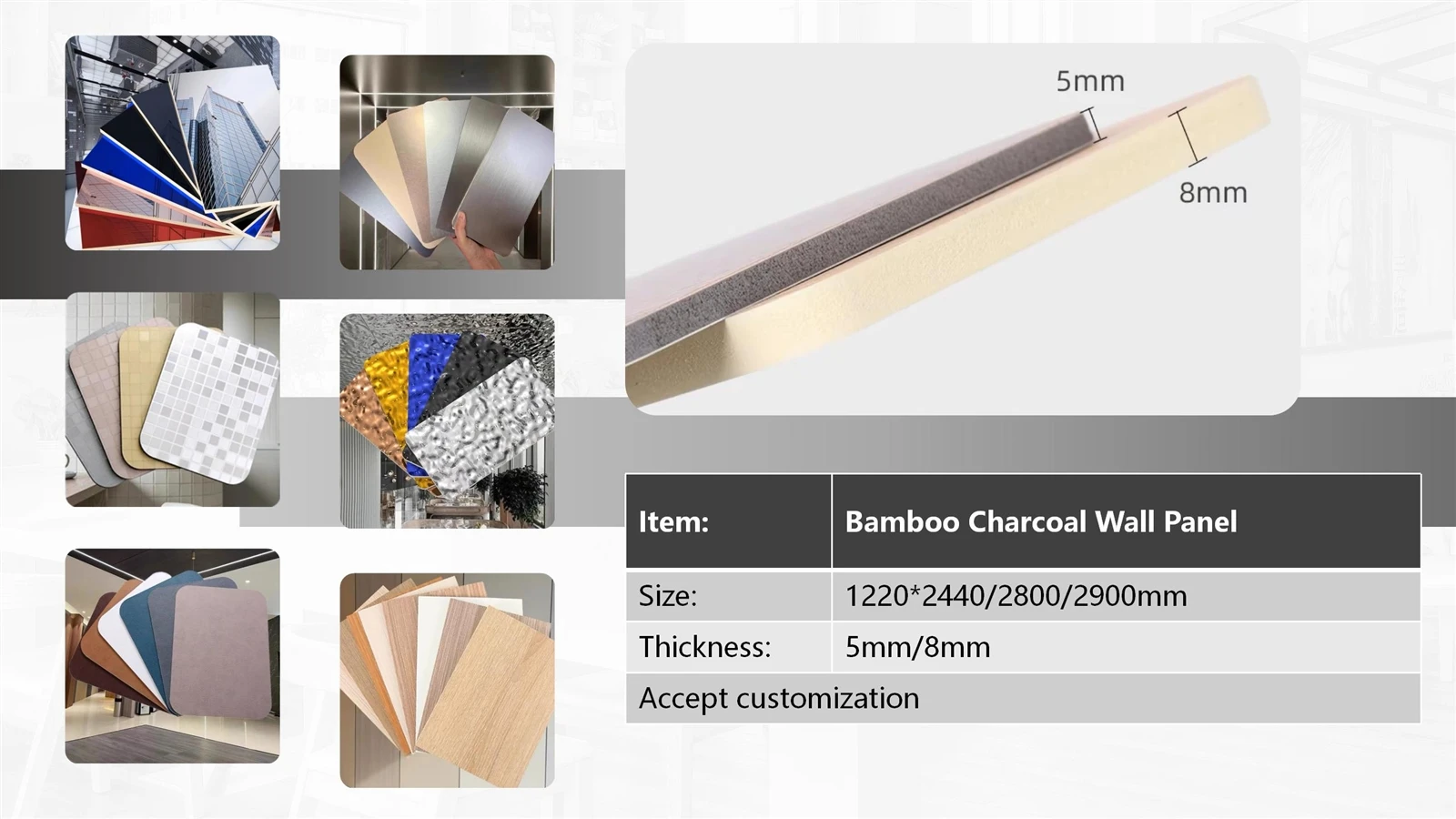 datasheet of bamboo charcoal wall panel